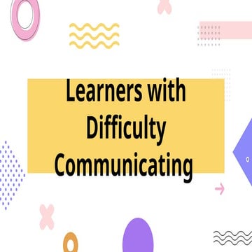 Speech and Language Disorders | PPT