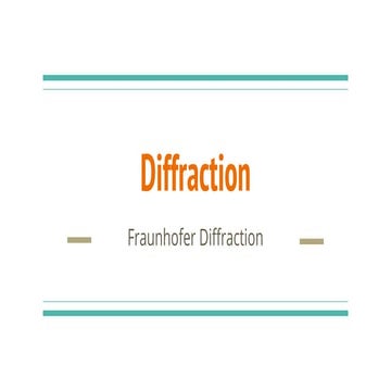 Diffraction-Fraunhofer Diffraction