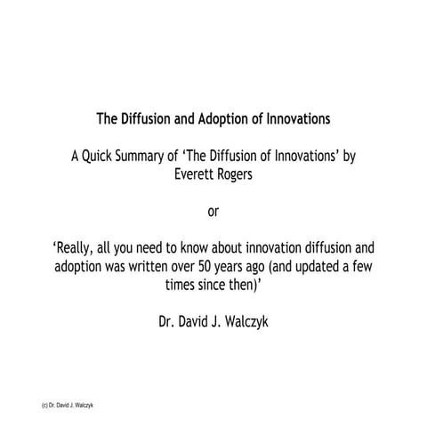 Diffusion of Innovation | PPT | Technology & Computing