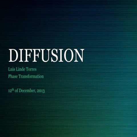 Diffusion in Materials
