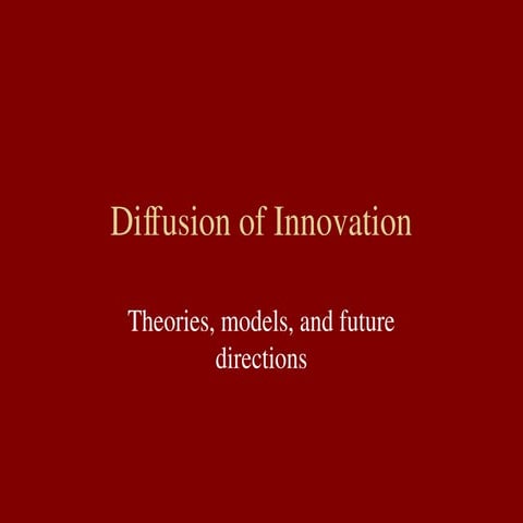 diffusion of innovation theory_DOI Model | PPT