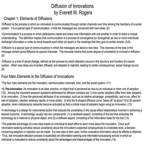 Diffusion of Innovations Slides Ch.1 & 2