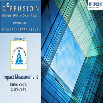 Impact Measurement for non-profit @ Diffusion Pune 2012