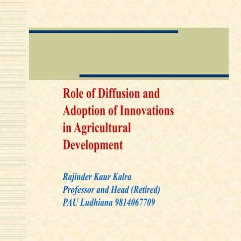 Diffusion and adoption