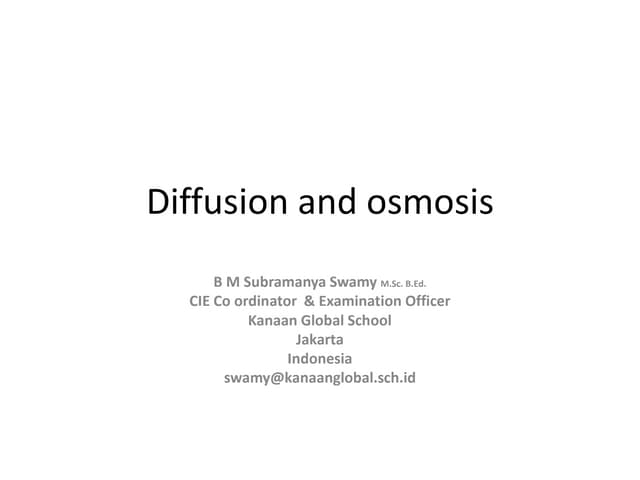 Filtration Diffusion And Osmosis Pptx