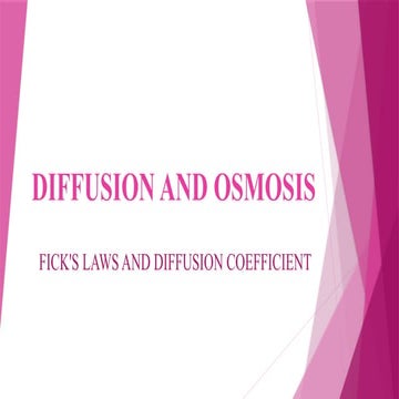 Diffusion and Osmosis Diffusion and Osmosisscience