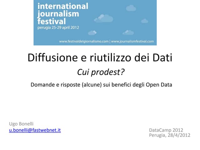 Diffusione e riutilizzo dei dati