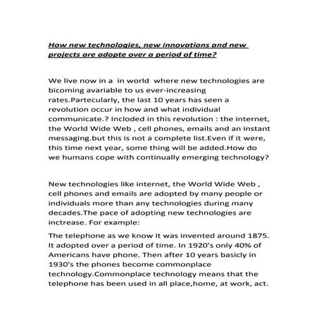 Diffusion of technology