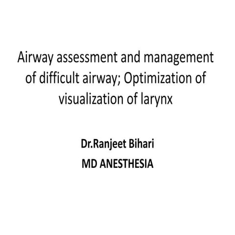 Dificult airway  management in icu