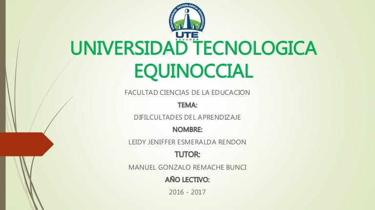 Difilcutades de aprendizaje