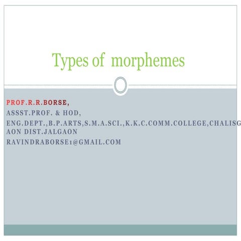 Types of Morphemes