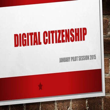 Digital Citizenship pilot 2015