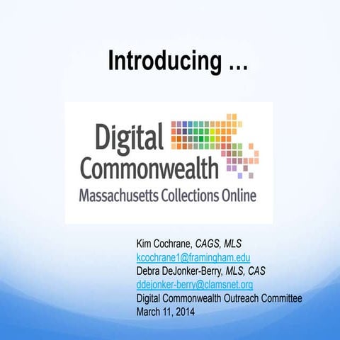 Digital  Commonwealth: Massachusetts History Online