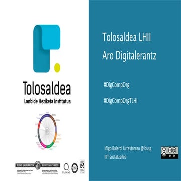 Tolosaldea LHII aro digitalean #DigCompOrg markoa. #digcomporgTLHI
