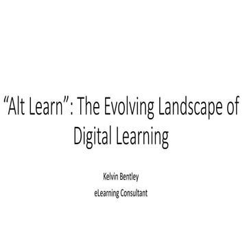 Alt Learn”: The Evolving Landscape of Digital Learning