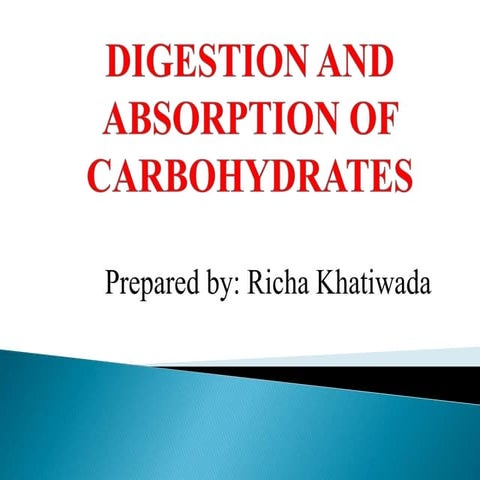 DIGESTION AND ABSORPTION OF CARBOHYDRATES