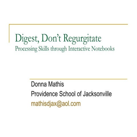 Digest, don’t regurgitate