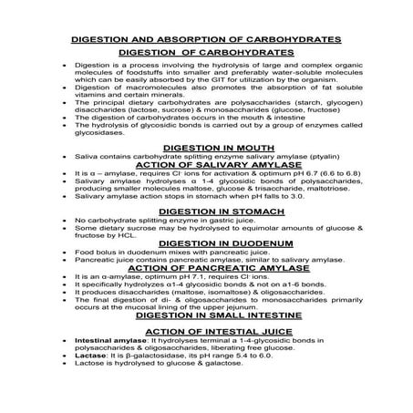Digestion &absorbtion of carbohydates