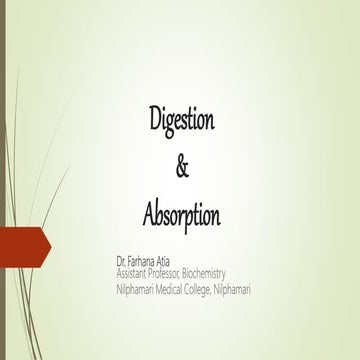 Digestion and absorption