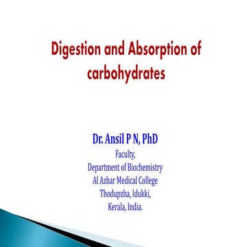 Digestion & absorption of carbohydrates