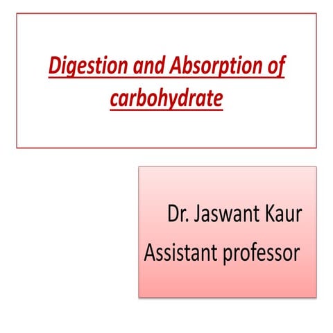 Digestion & absorption of CHO