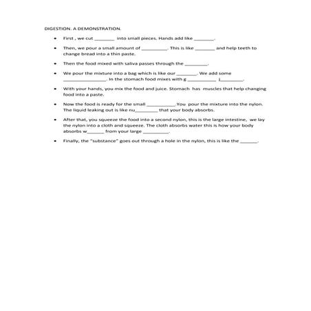 Digestion a demonstration