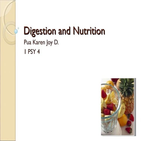 Digestion and nutrition