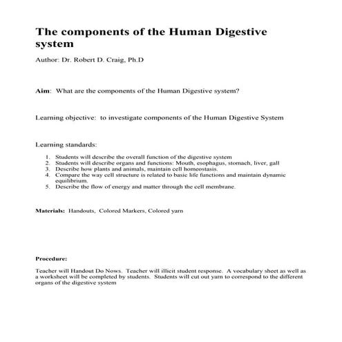 Digestivesystem lessonpla nnew