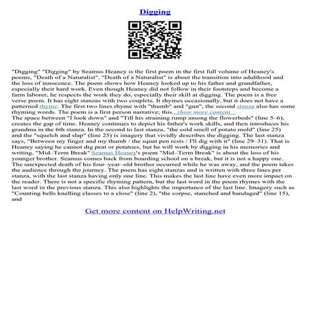 Digging By Seamus Heaney Essay