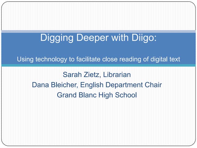 Digging deeper with diigo