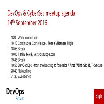 Continuous Compliance 14.9.2016