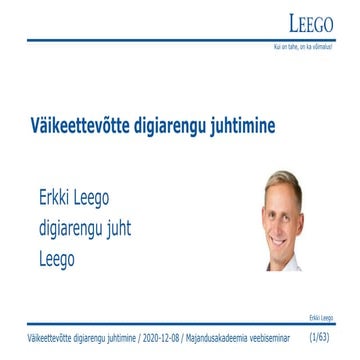 Väikeettevõtte digiarengu juhtimine