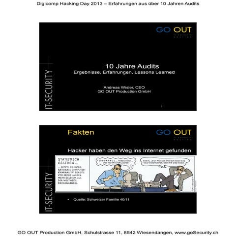 goSecurity: 10 Jahre Audits – Ergebnisse, Erfahrungen, Lessons Learned