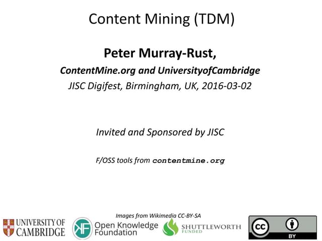 Liberating facts from the scientific literature - Jisc Digifest 2016 