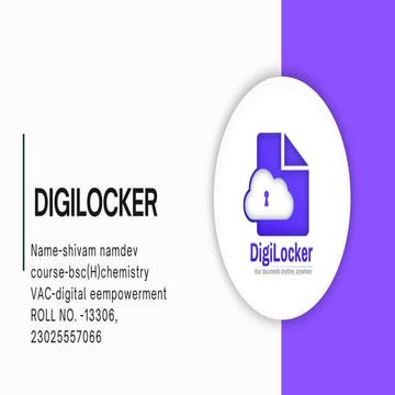 Pdf on digilocker benefits and how to use