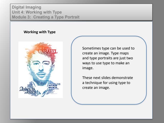 Dig imag unit 4 module 3 creating path text