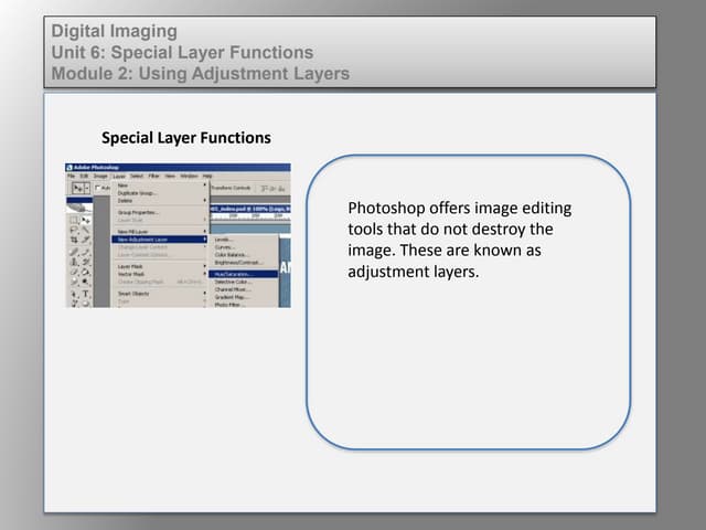 Dig imag unit 6 module 2 using adjustment layers