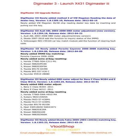 Launch X431 digimaster 3 - Digimasteriii upgrade-notice