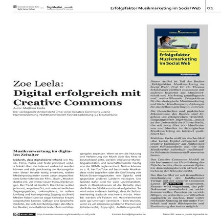 Zoe Leela: Digital erfolgreich mit Creative Commons - DigiMediaL_musik