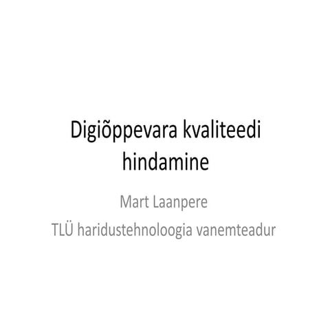 Digiõppevara kvaliteet