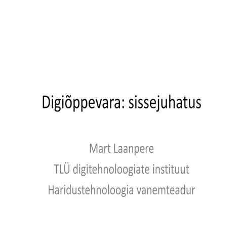 Digiõppevara: sissejuhatus
