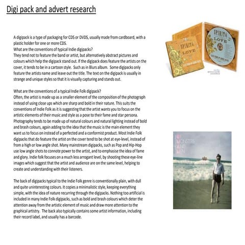 Digipack and advert research