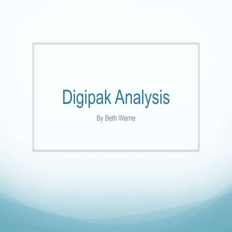 Digipak Analysis Media