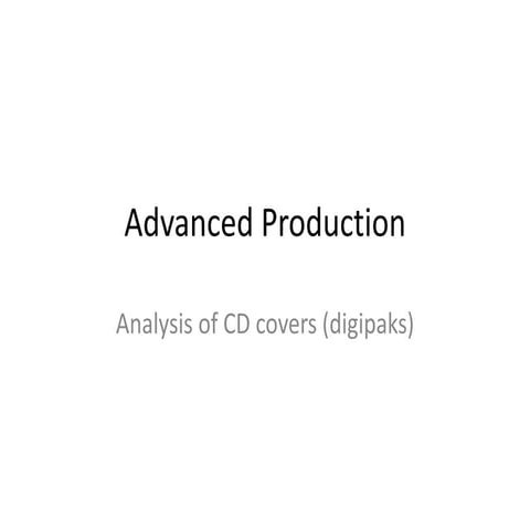 Digipak analysis