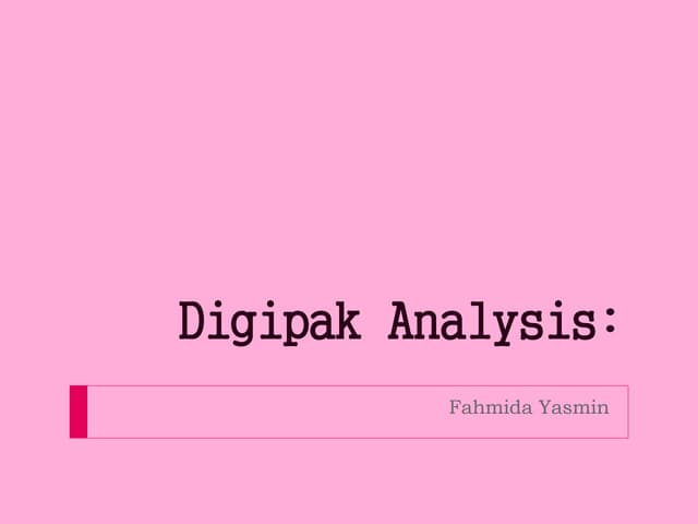 Digipak Analysis