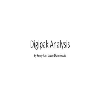 Digipak analysis