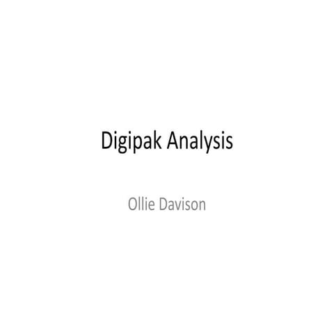 Digipak analysis