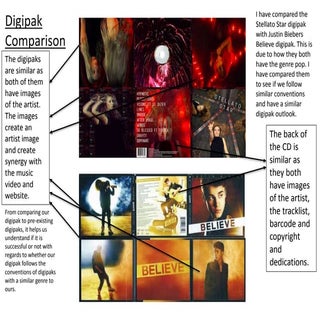 Digipak analysis comparison