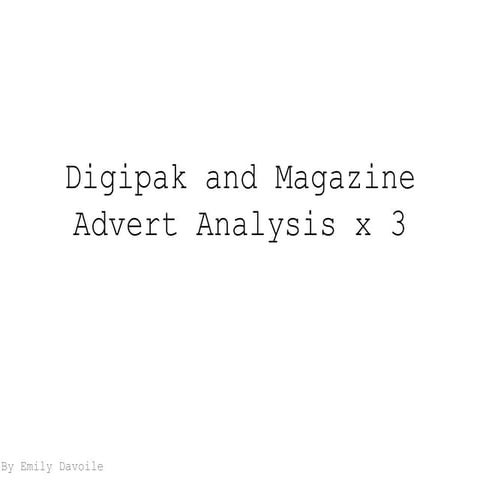 Digipak and magazine advert 