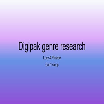 Digipak genre research